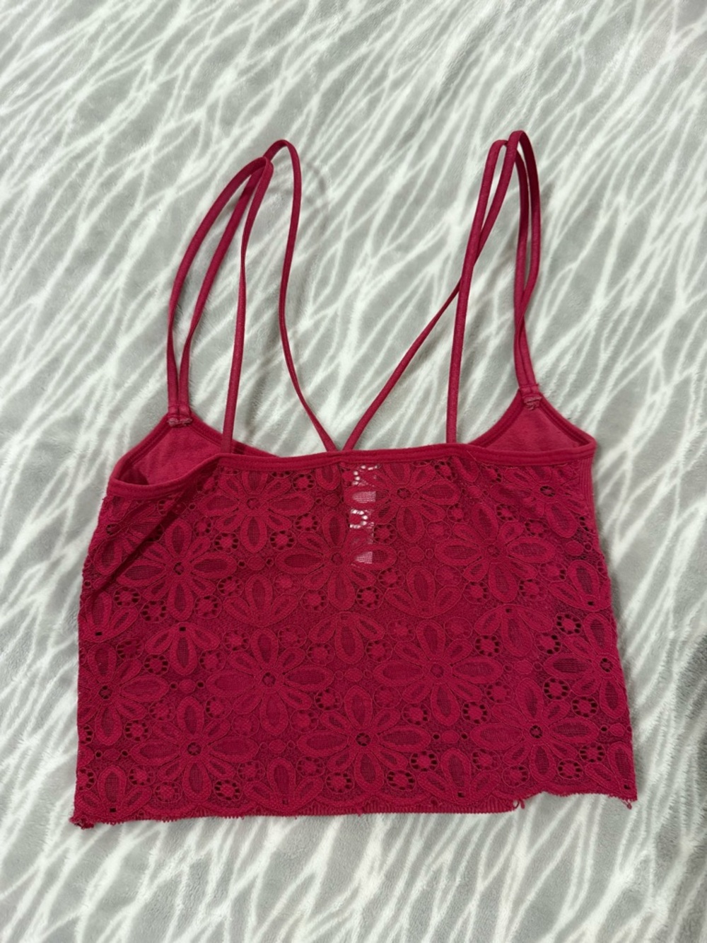 Red Lace Back Tank Top - Picture 2 of 2